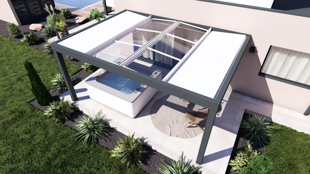 Pergola toiture mixte