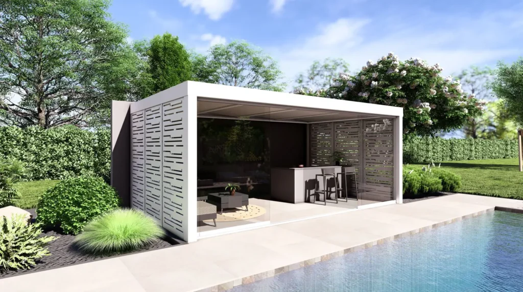 Pool house claustra linéale